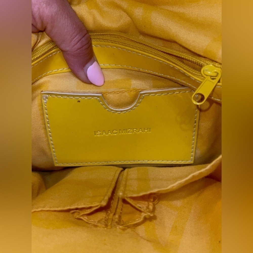 Isaac Mizrahi yellow canvas and vinyl bag - Picture 6 of 8